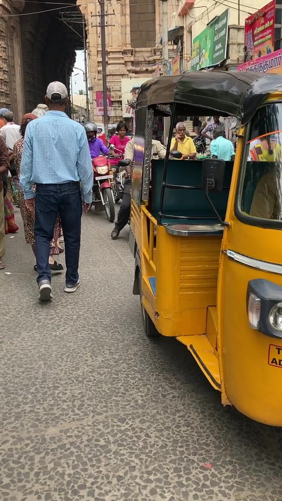 Walking to the temple complex